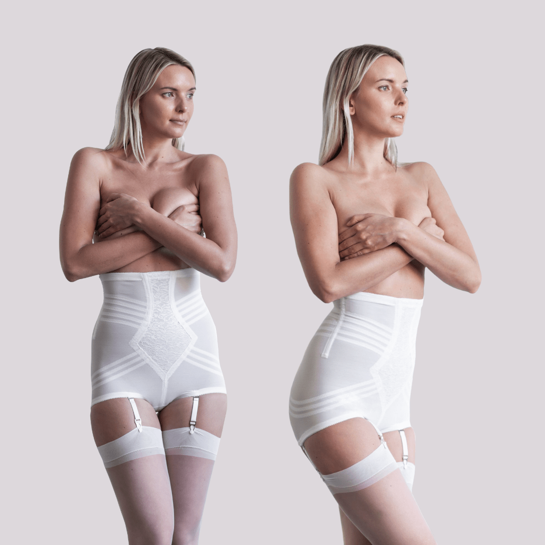 High Waist Panty Girdle with Detachable Garters, Firm Shaping