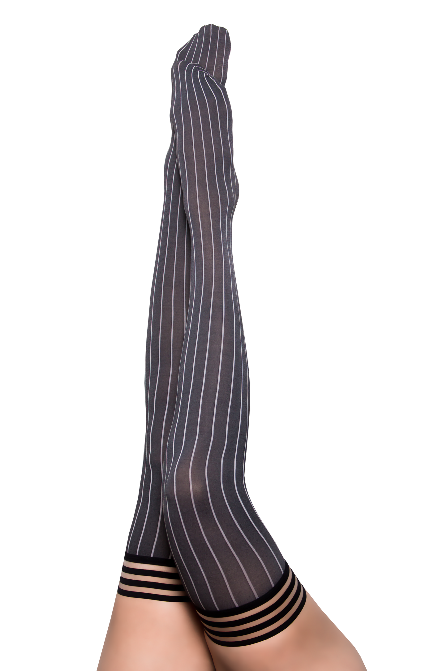 Annabelle: All Work, All Play Pinstripe Thigh Highs