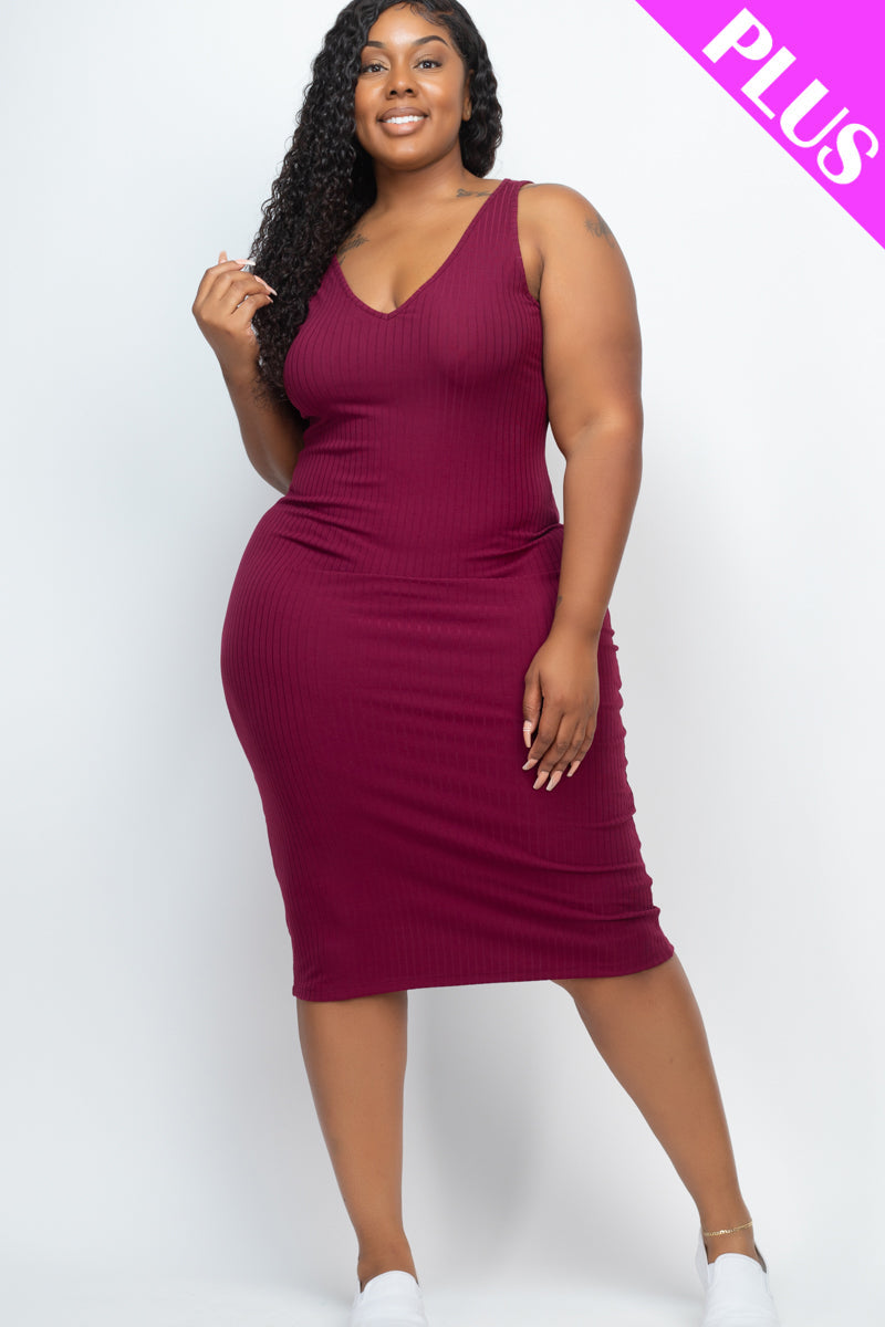 Ribbed Sleeveless Bodycon Dress