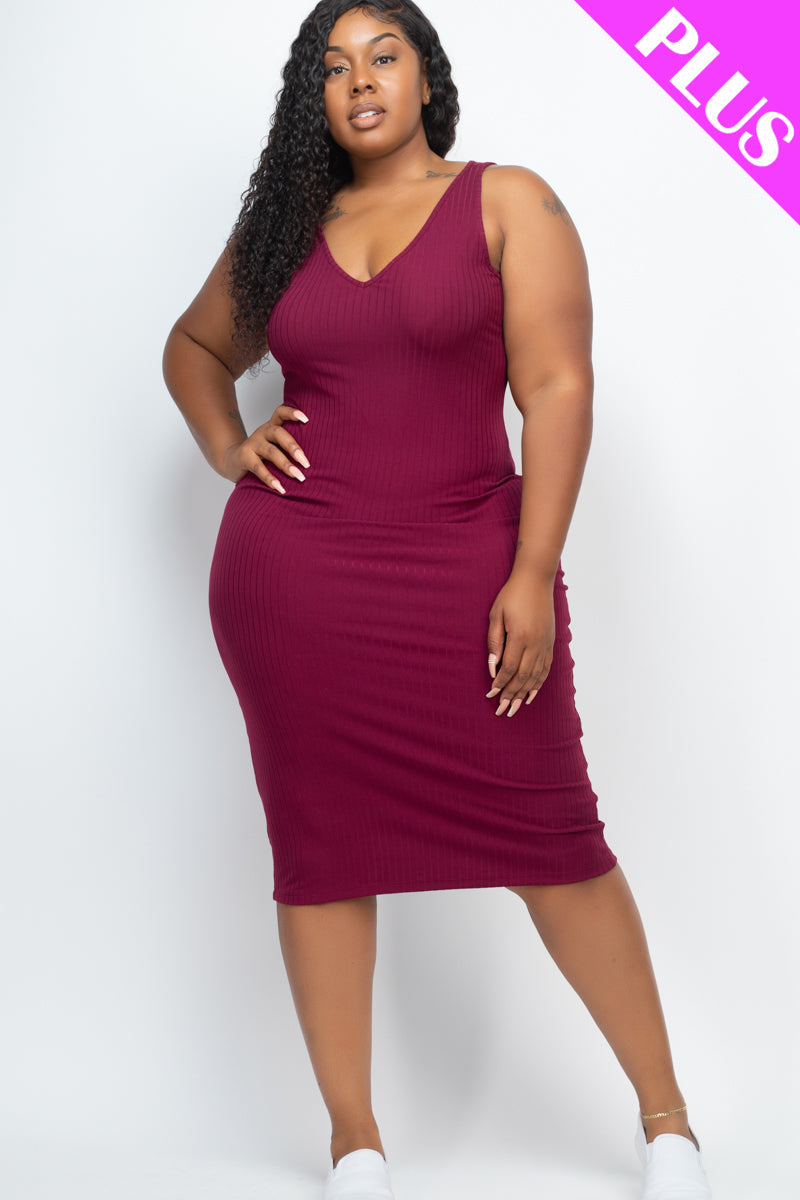 Ribbed Sleeveless Bodycon Dress