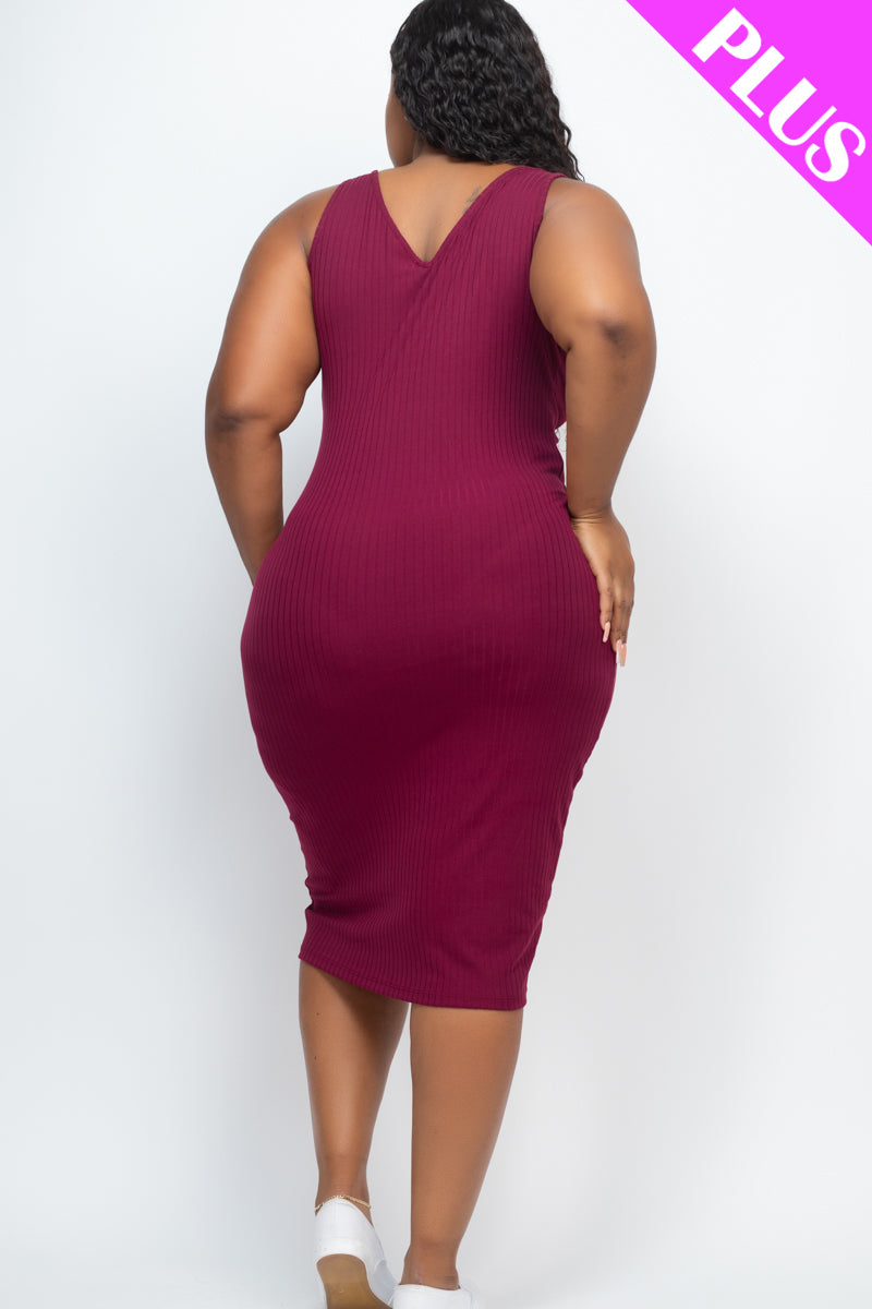 Ribbed Sleeveless Bodycon Dress