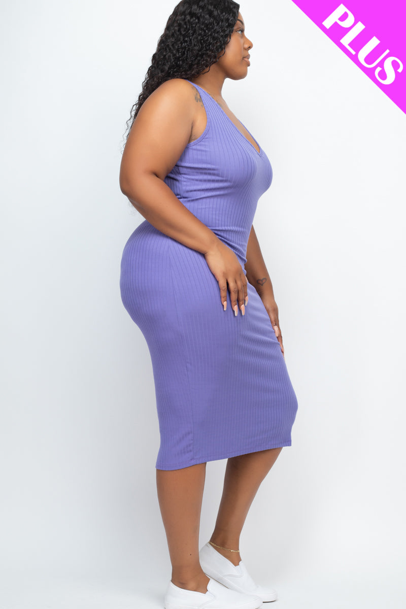 Ribbed Sleeveless Bodycon Dress