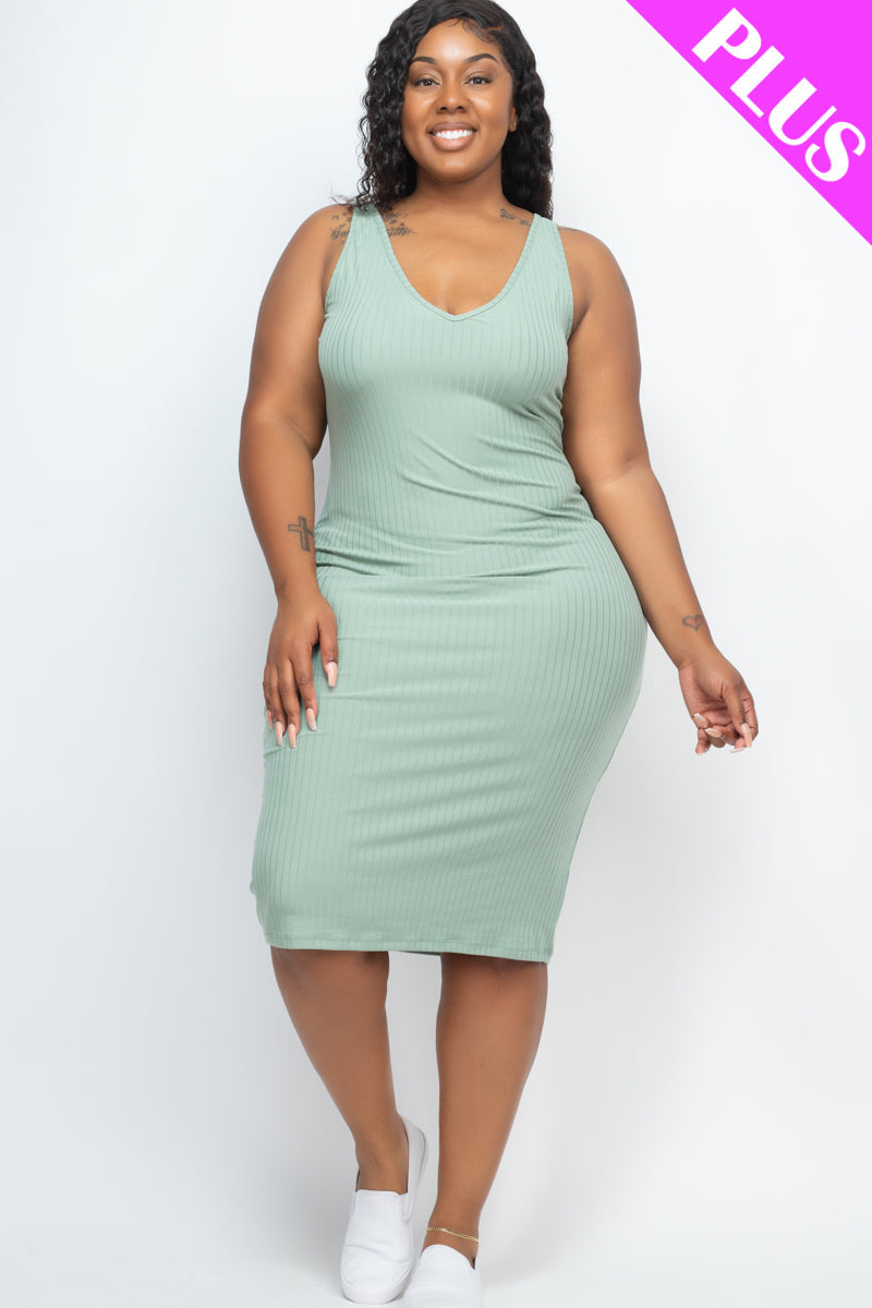 Ribbed Sleeveless Bodycon Dress