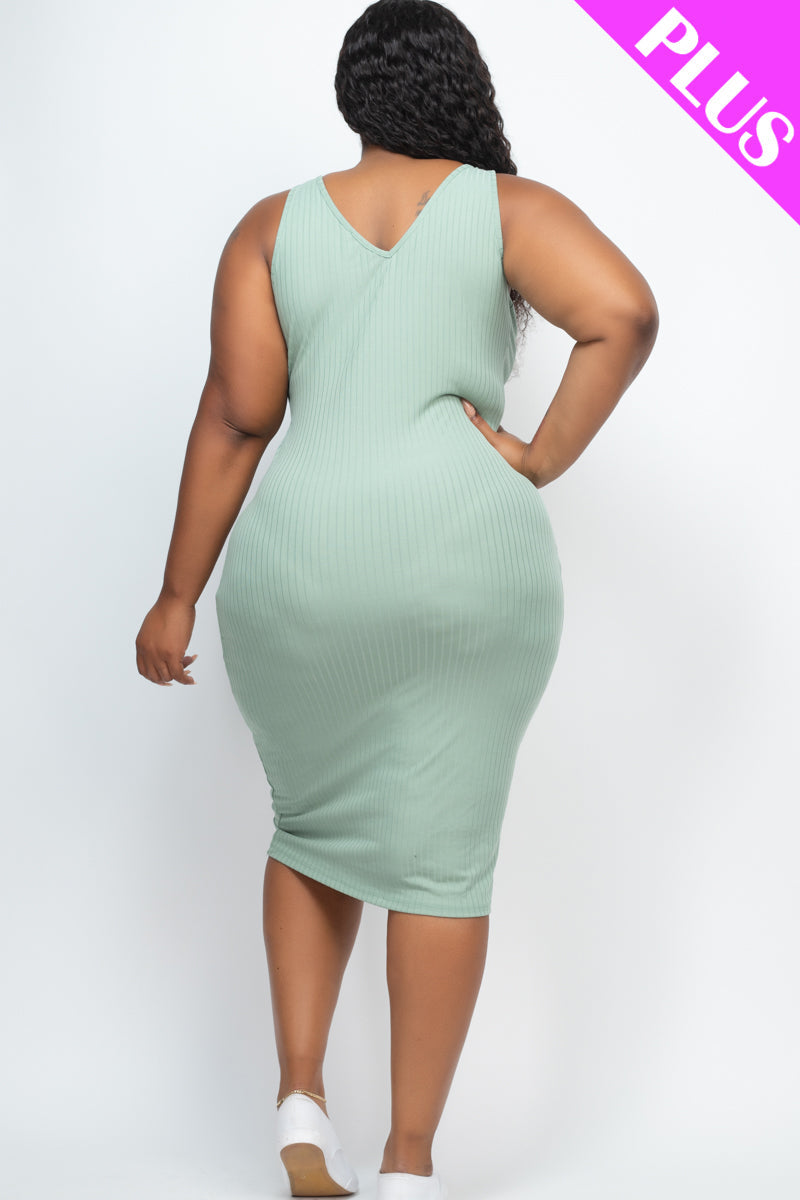 Ribbed Sleeveless Bodycon Dress