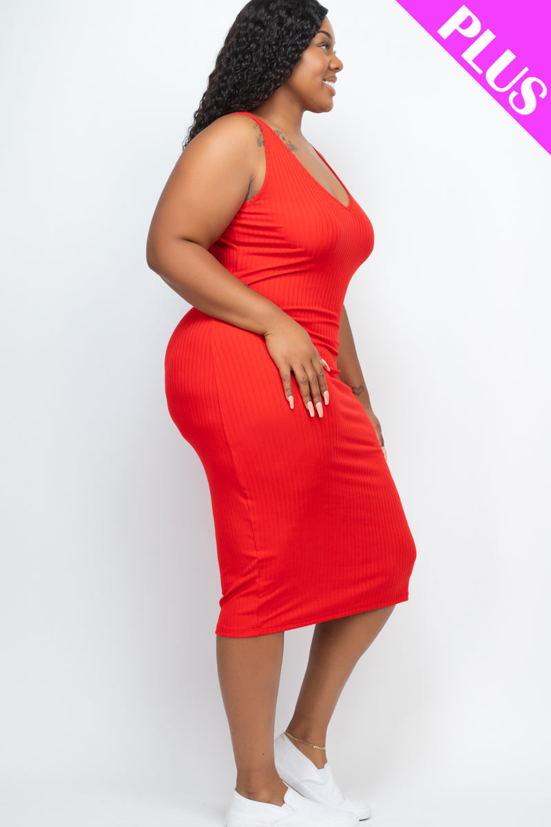 Ribbed Sleeveless Bodycon Dress