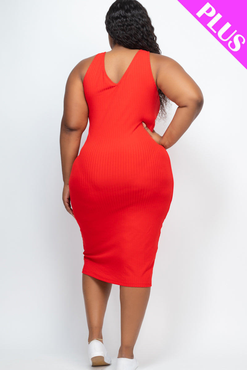 Ribbed Sleeveless Bodycon Dress