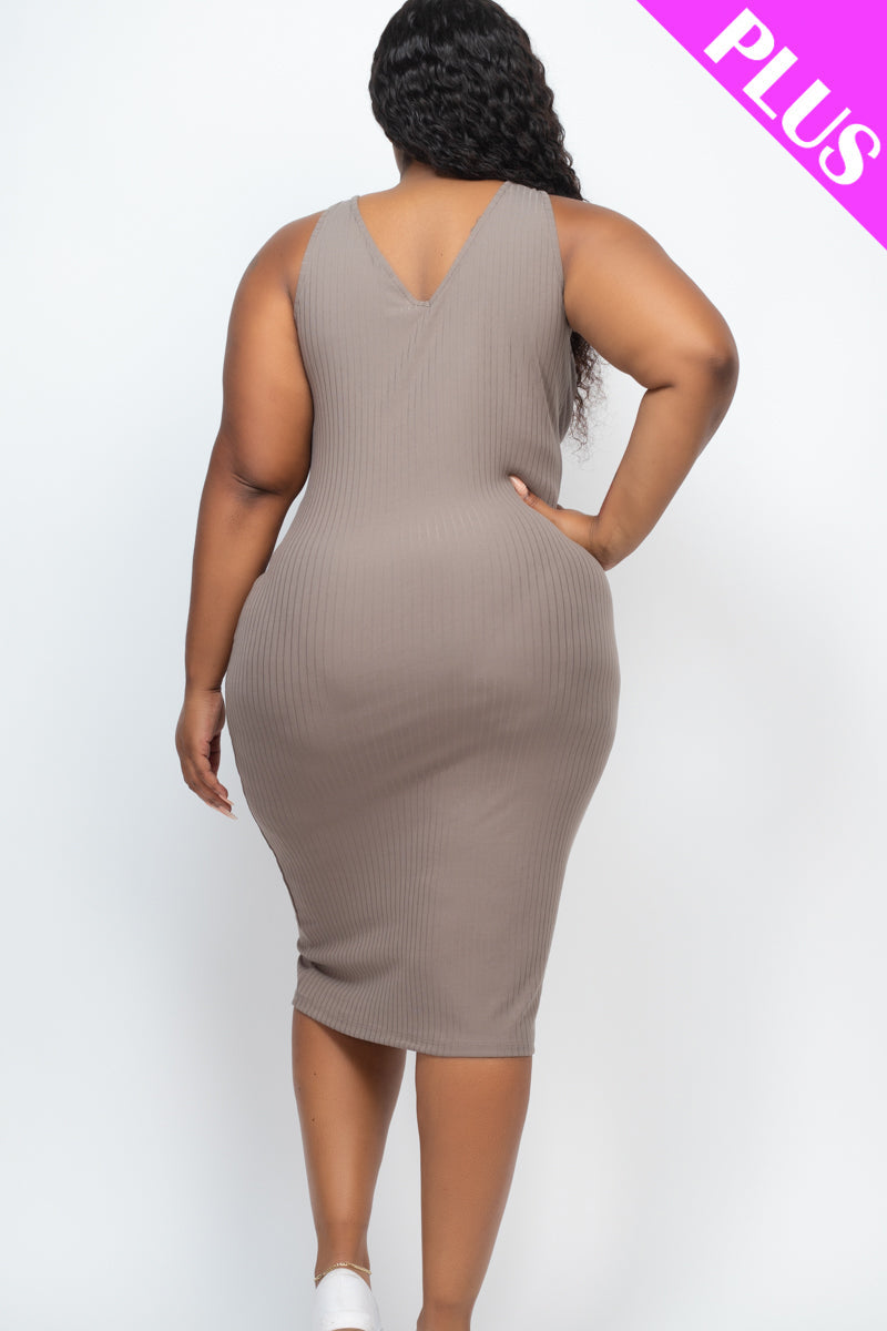 Ribbed Sleeveless Bodycon Dress