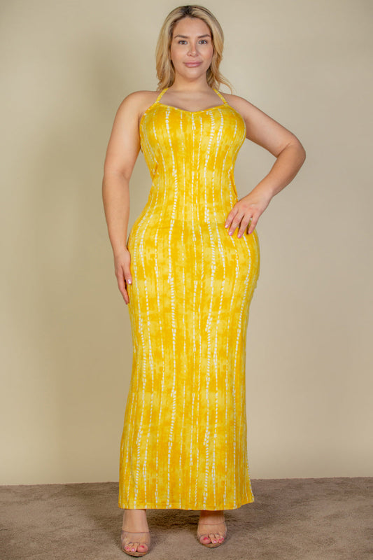 Tie Dye Printed Cami Bodycon Maxi Dress