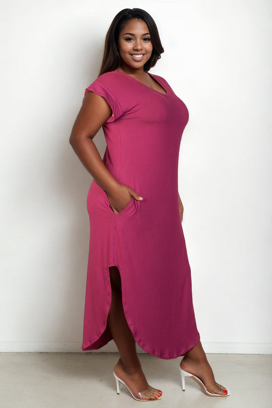 “Make Me Blush” V Neck Long Dress