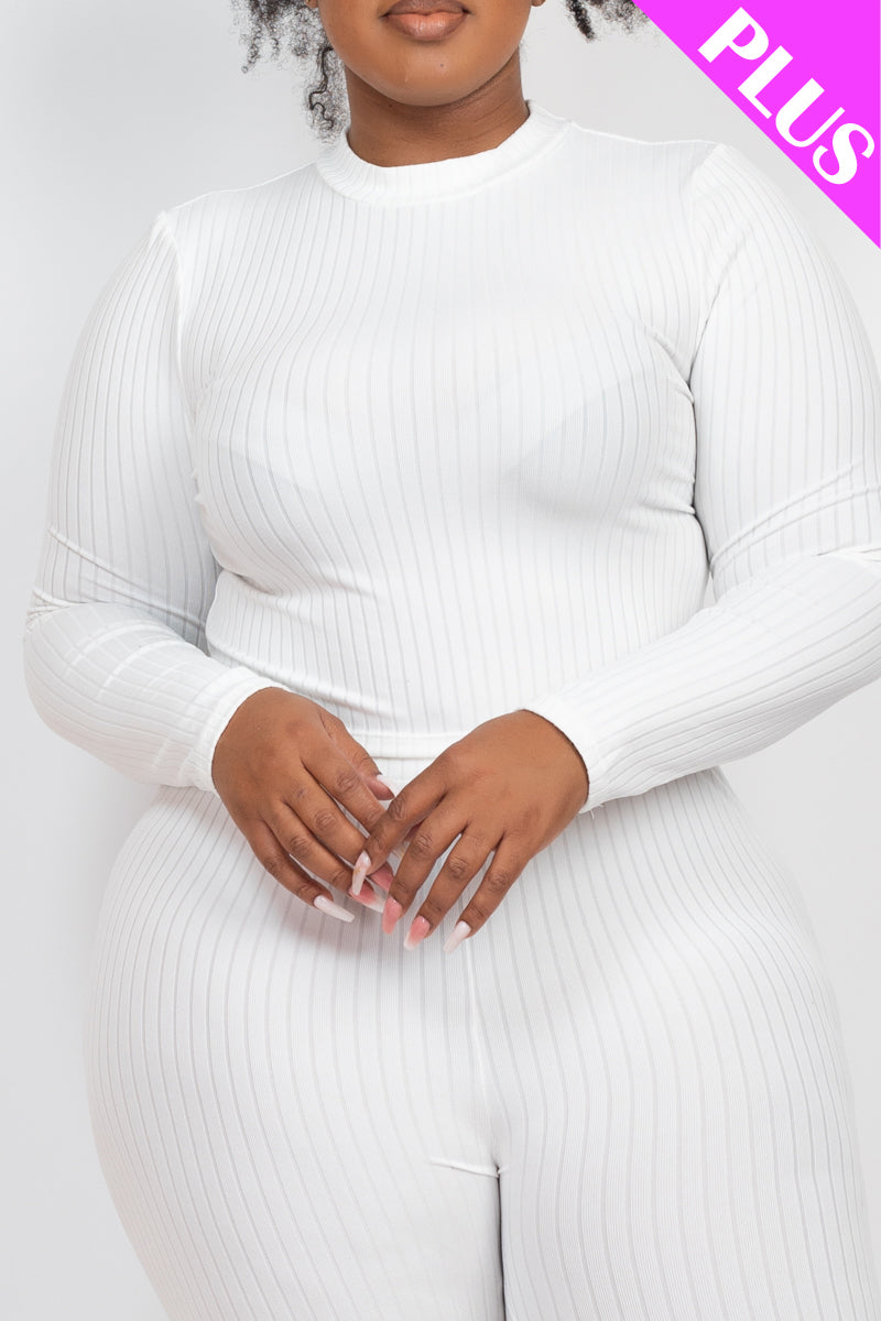 Ribbed Mock Neck Long Sleeve Top & Leggings Set