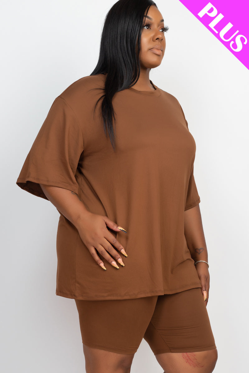 Loose Fit Top&Biker Shorts Set