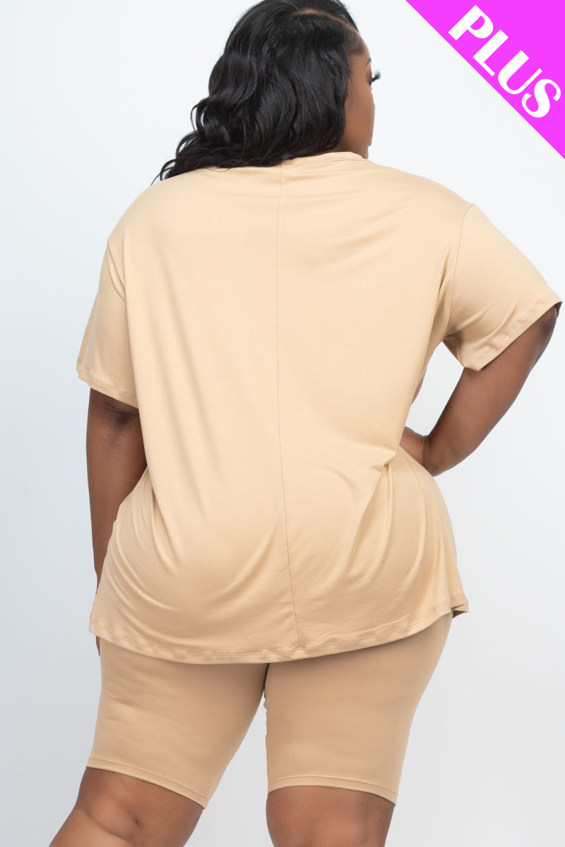 Loose Fit Top&Biker Shorts Set