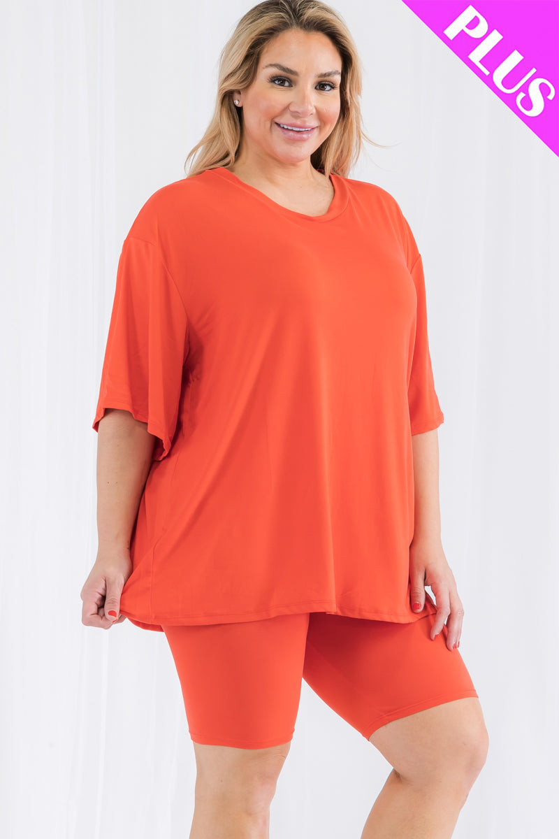 Loose Fit Top&Biker Shorts Set