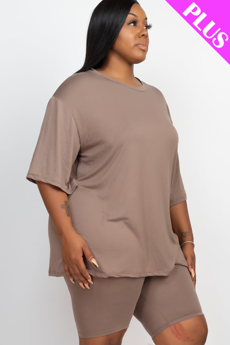 Loose Fit Top&Biker Shorts Set
