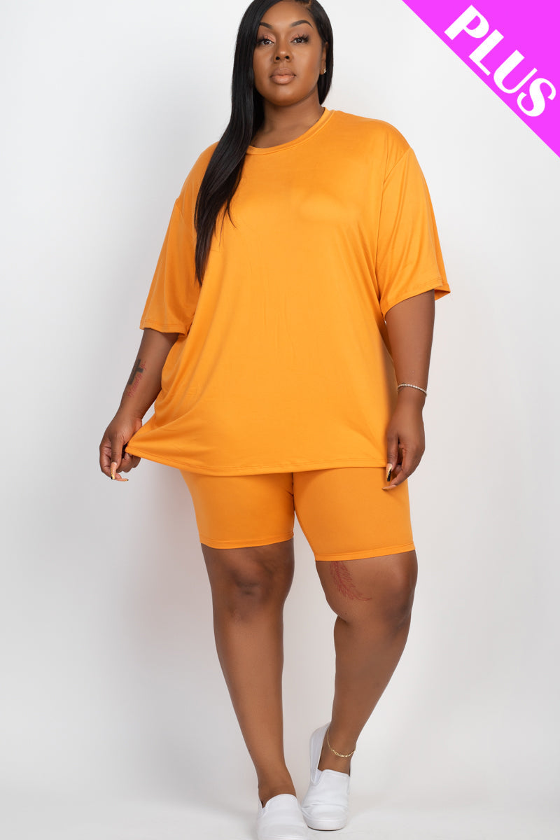 Loose Fit Top&Biker Shorts Set
