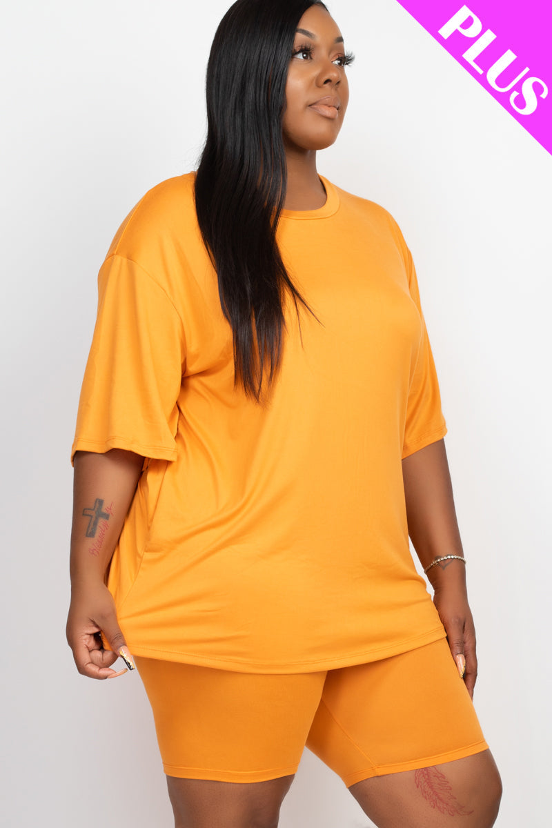 Loose Fit Top&Biker Shorts Set