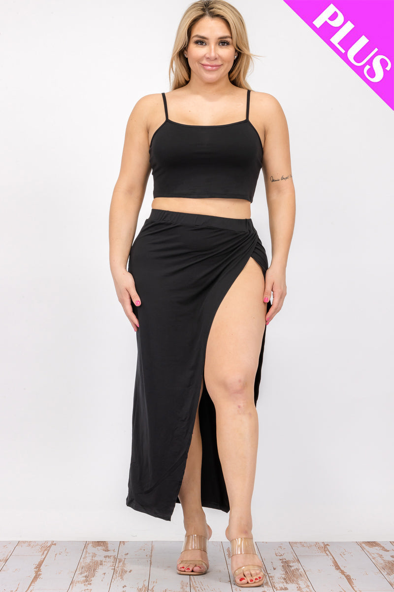 “Thicky Vicky” Crop Cami & Maxi Skirt Set
