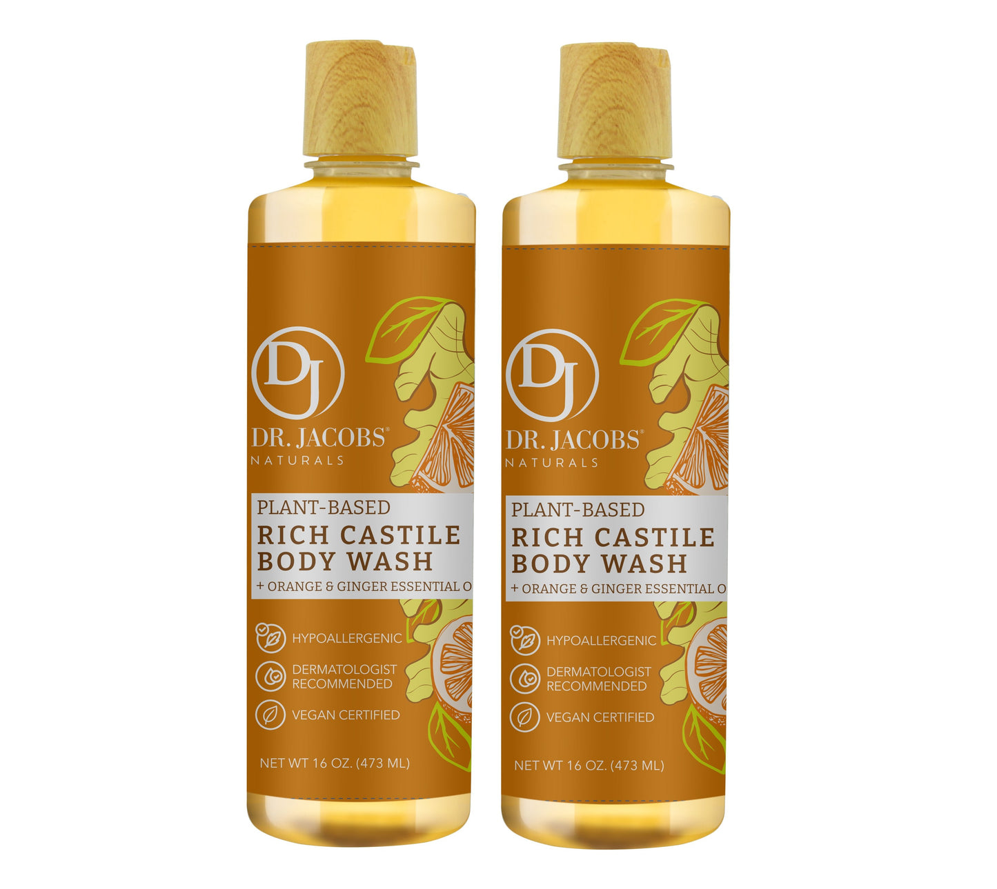 Orange & Ginger Pure Castile Body Wash