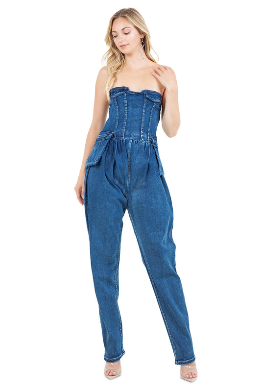 “Fashion Icon” Denim Jumpsuit