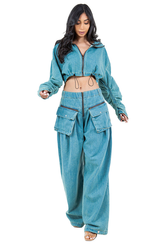 “A Rebel” Two Piece Denim Set