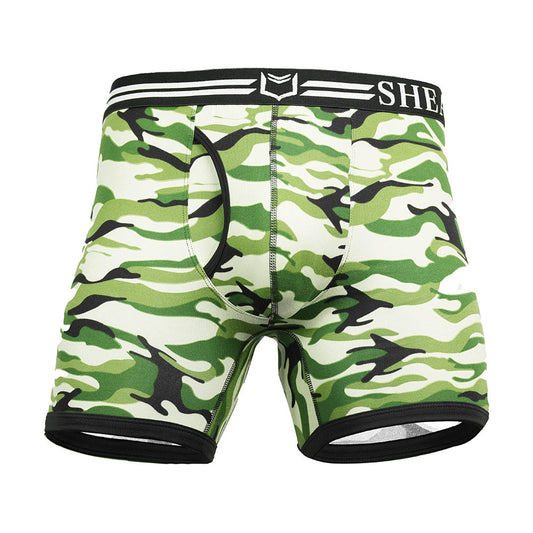 4.0 Polyester Camo Men's Dual Pouch Boxer Brief