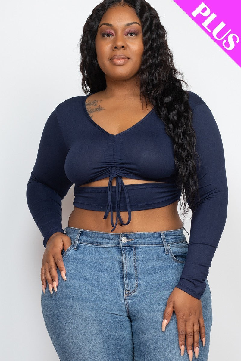 “Moxie” Navy Crop Top