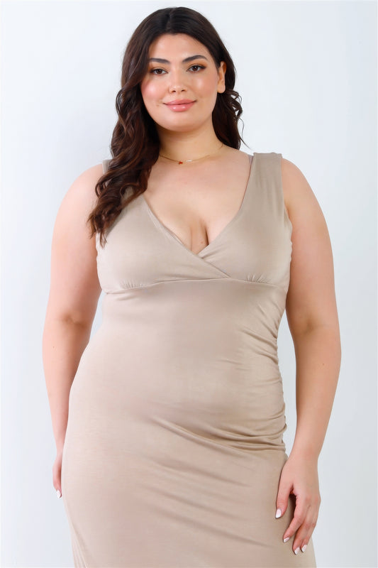 “Classy Hottie” Beige Maxi Dress