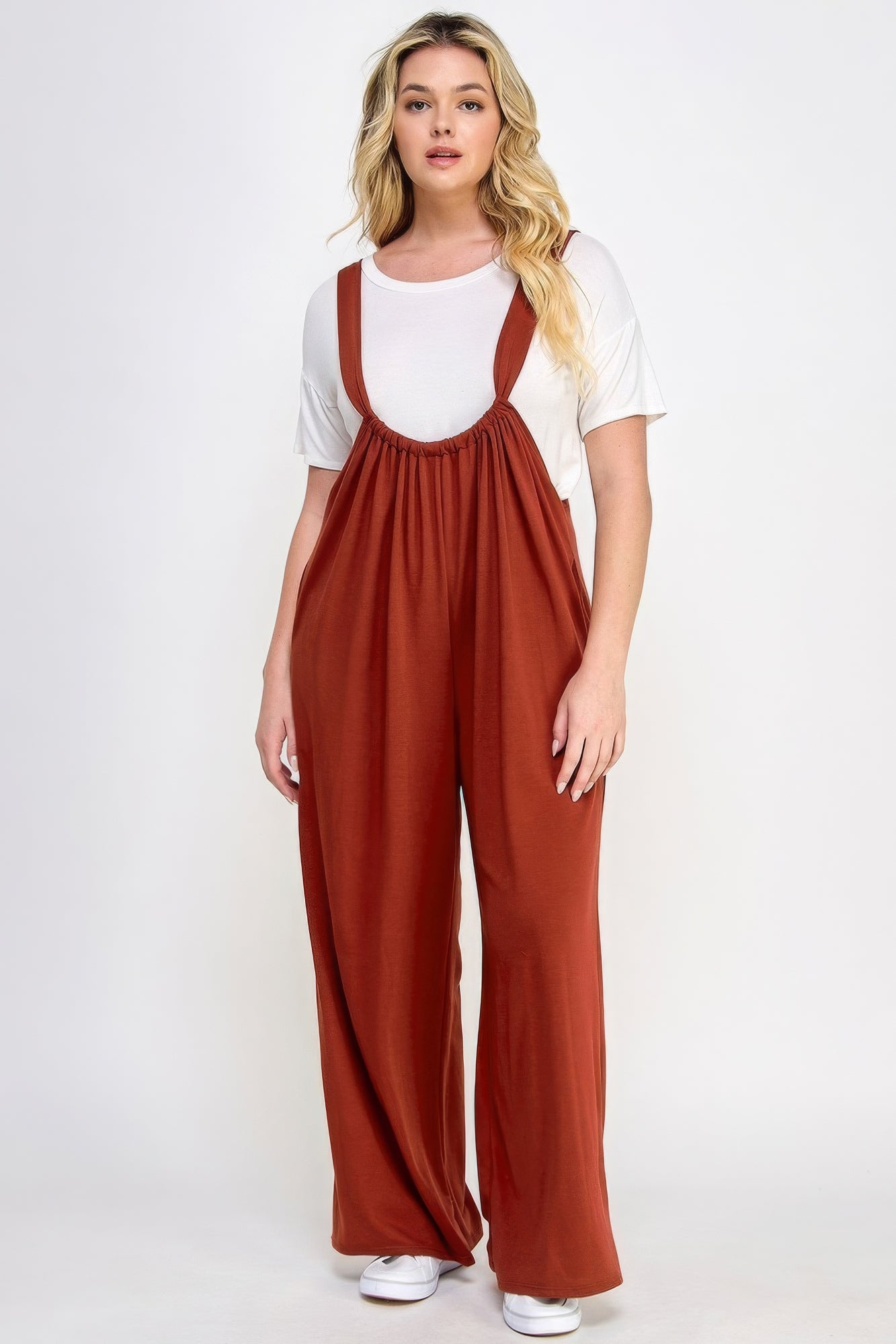 “Fall For You” Brick Jumpsuit Overalls