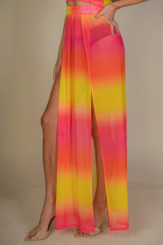 “Show That Skin” Yellow Multi Maxi Skirt