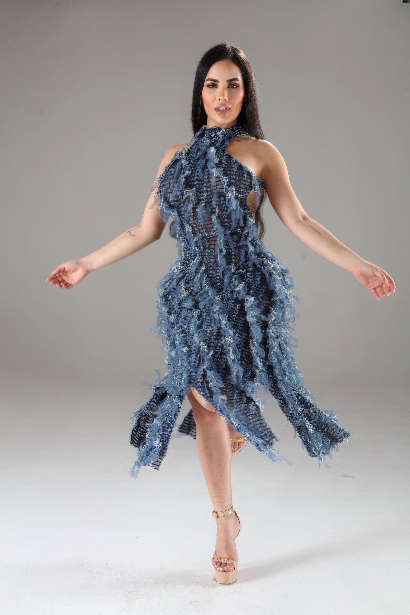 “Exquisite” Ruffled Dress