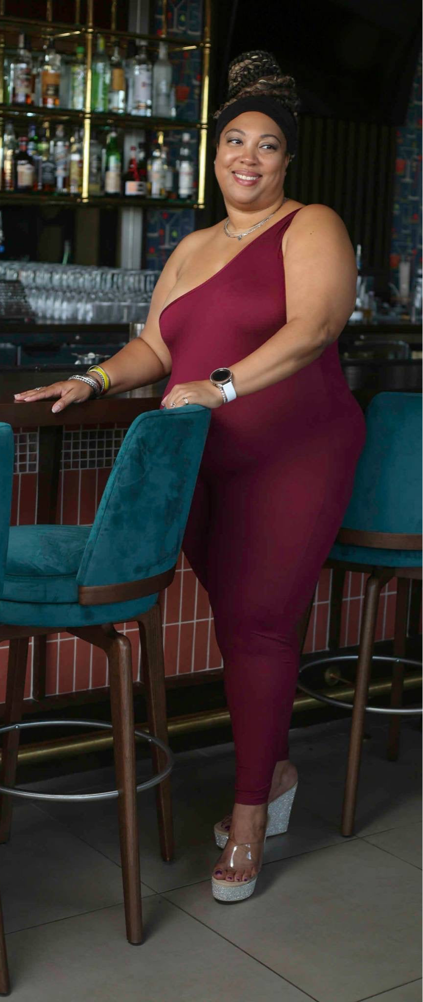Solid Color One Shoulder Jumpsuit