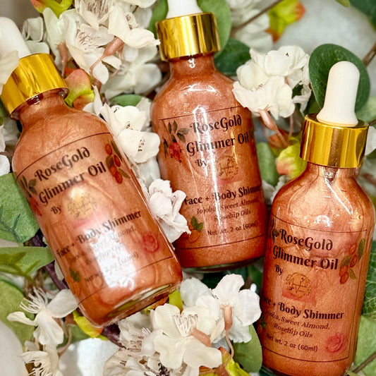 Rose Gold Glimmer Oil – Lightweight Body Shimmer