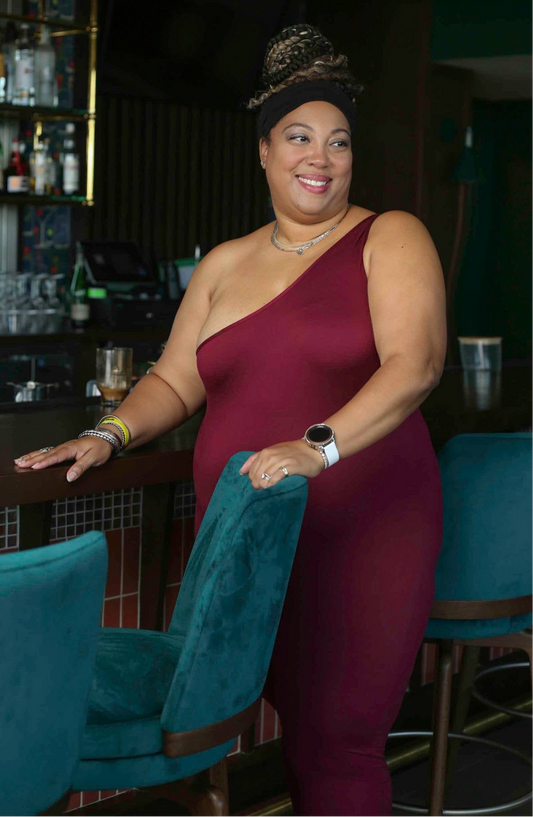 Solid Color One Shoulder Jumpsuit