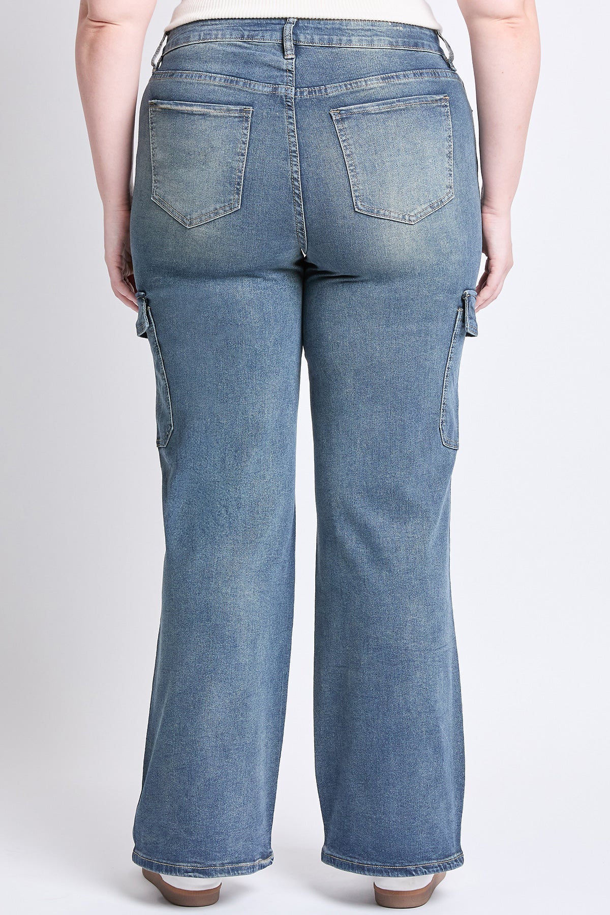 High Rise Wide Leg Skater Cargo Jeans