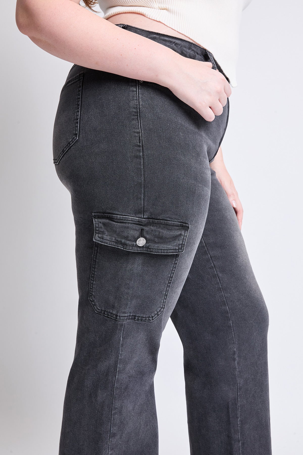 High Rise Wide Leg Skater Cargo Jeans