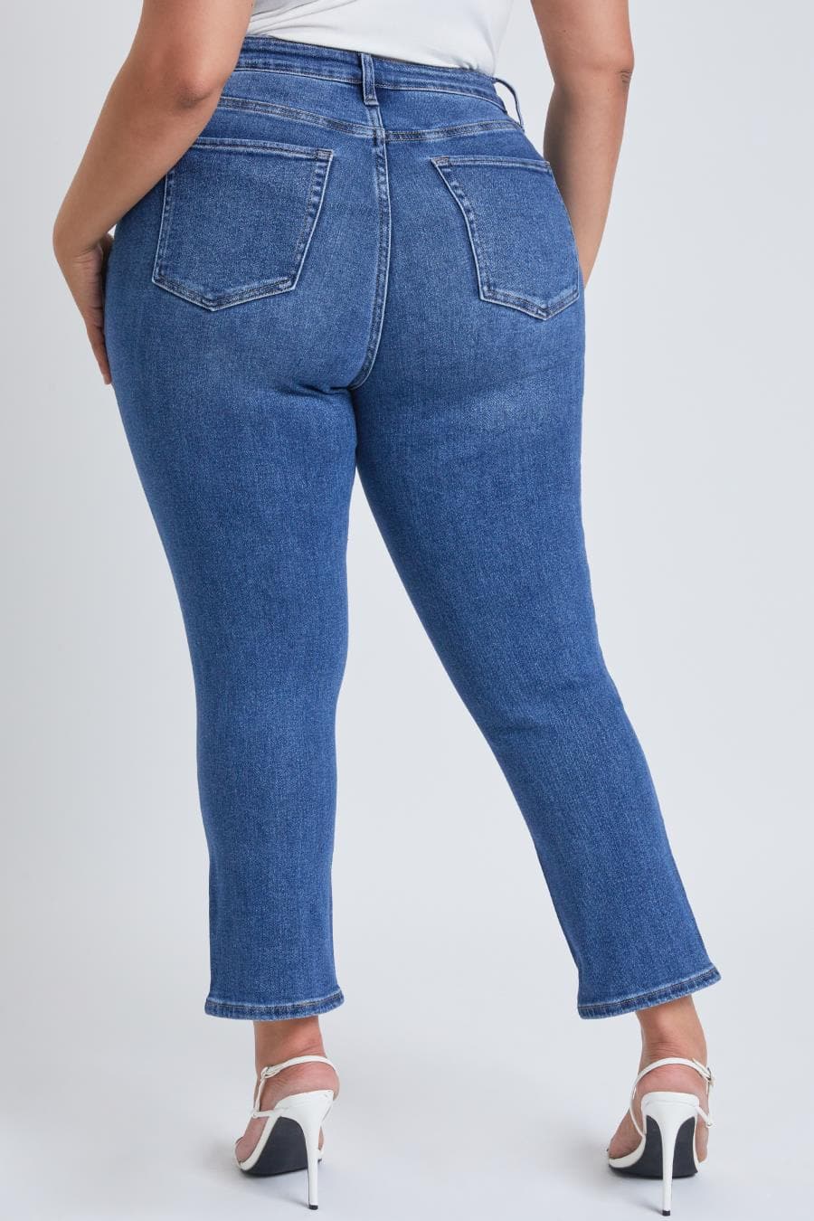 Dream Slim Straight Ankle Jeans With Hem Destruction
