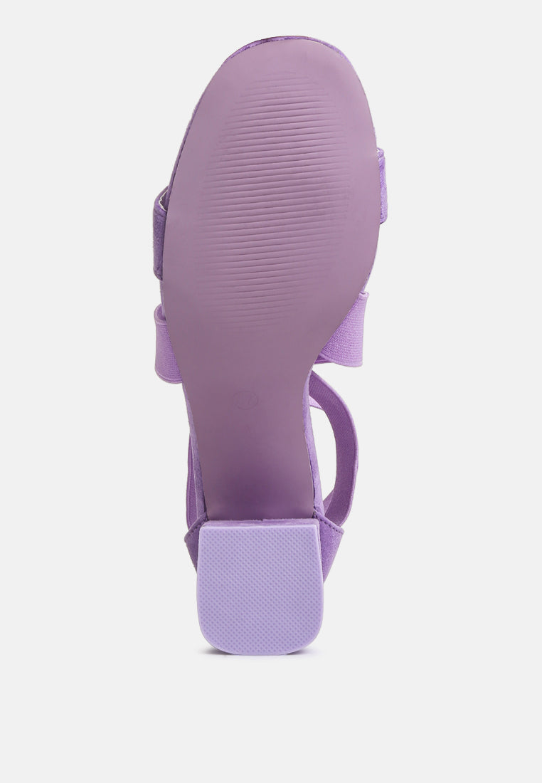 Berries Elastic Strappy Block Heel Sandals