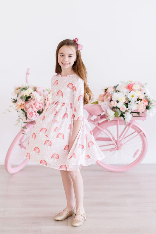 Fun & Flowers 3/4 Sleeve Pocket Twirl Dress