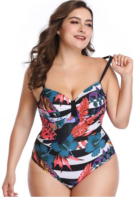 Floral Printed One Piece Swimsuit