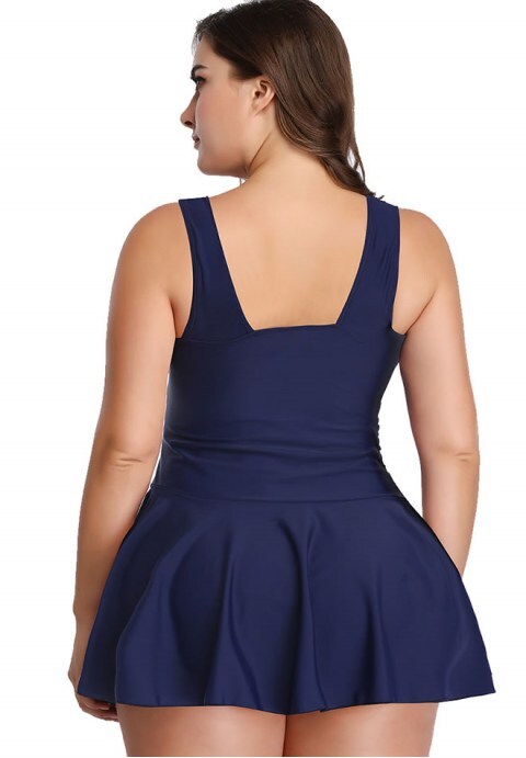 Solid Colour Two Piece Swimsuit