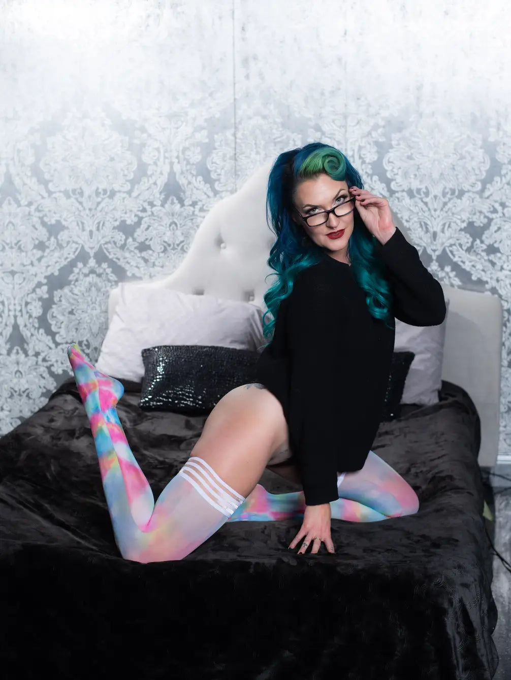 Gilly: Rainbow Tie Dye Thigh-Highs