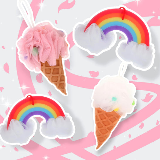 Rainbow Bath Pouf