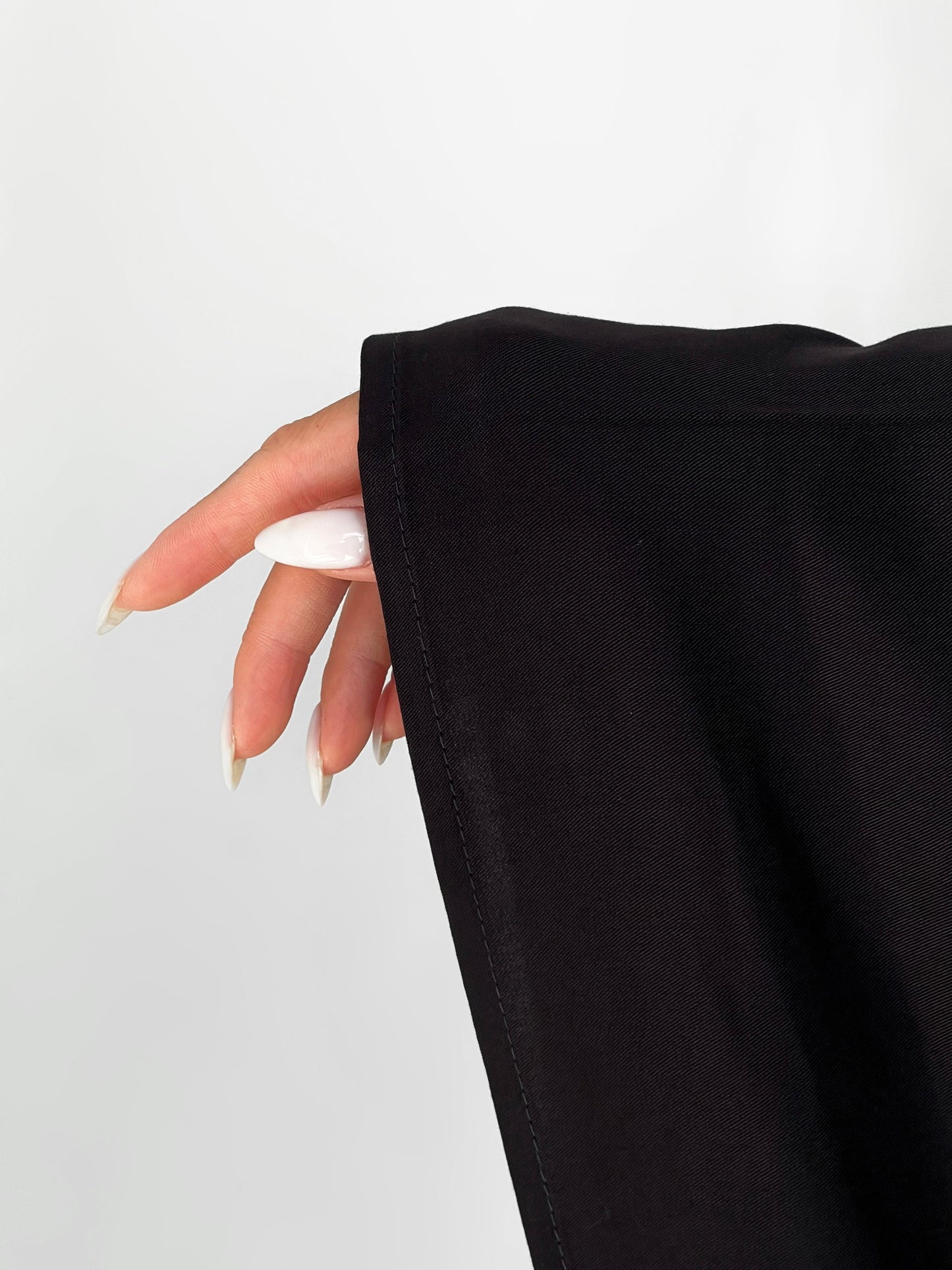 Kimono Viscose Long Robe in Black with pockets