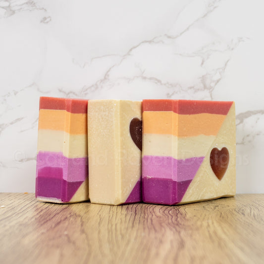 Uhaulin (lesbian pride flag) soap