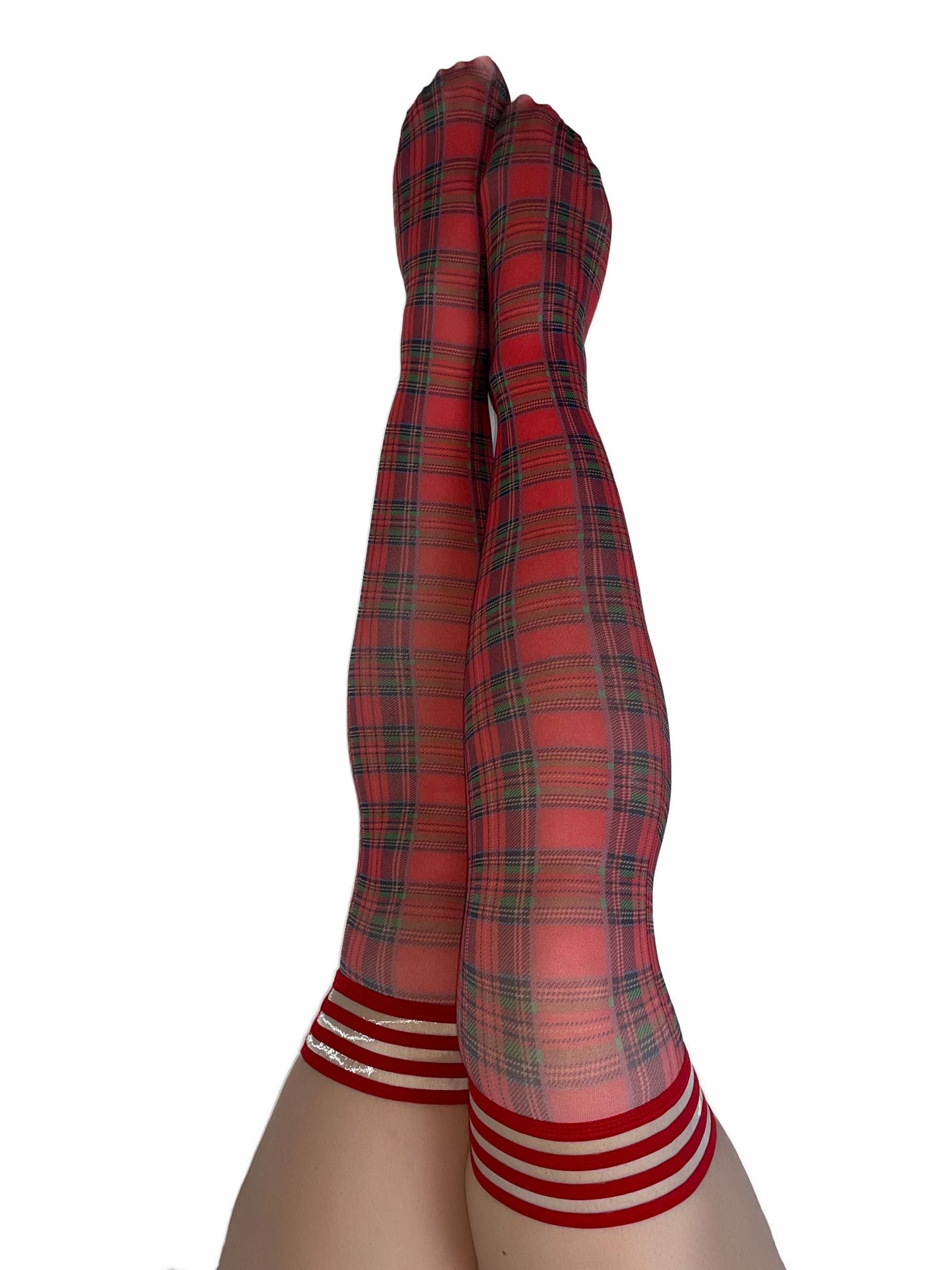 Grace: Red Plaid Thigh Highs