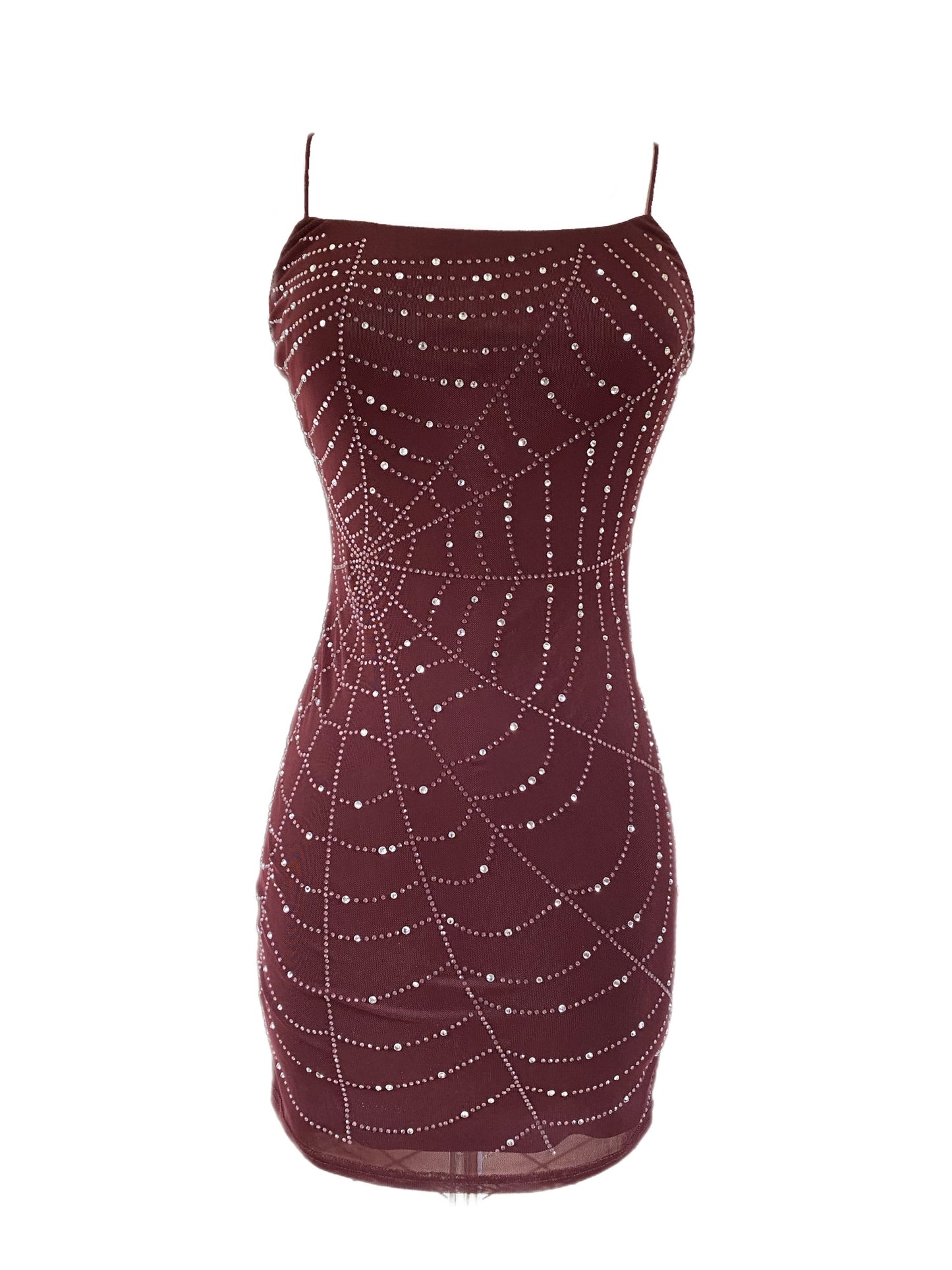 Widow Mini Dress Burgundy