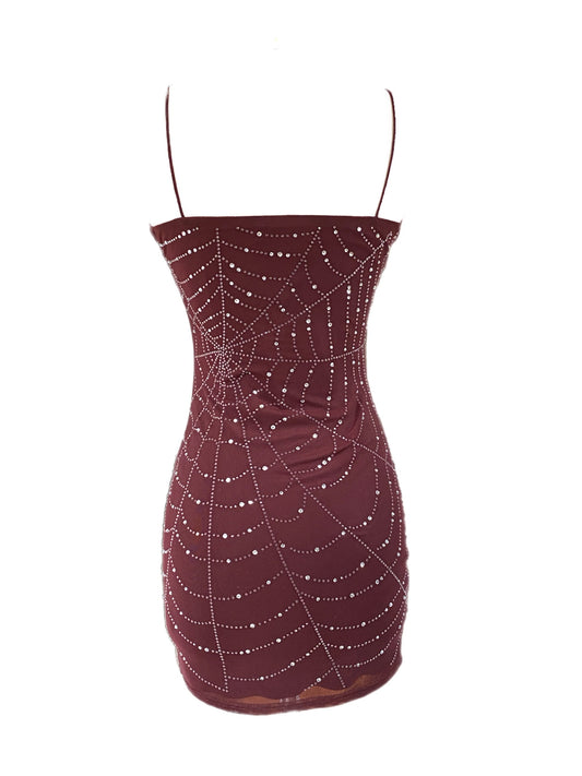 Widow Mini Dress Burgundy