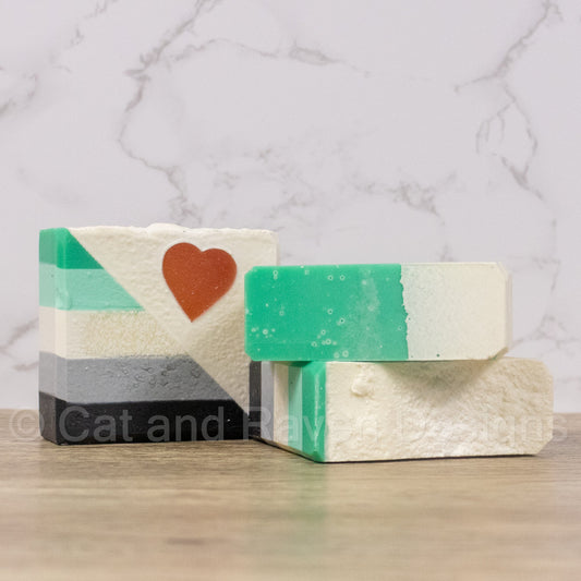 Nopeless Romantic (aromantic pride flag) soap