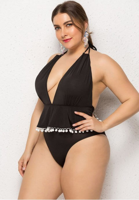 Black Skirted One Piece Swimsuit