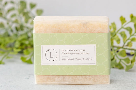 2x Lemongrass Natural Soap Bar, Handmade Body Soap Gift